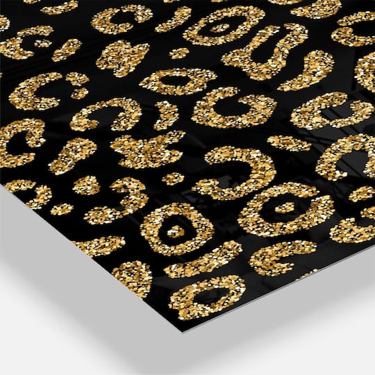 Designart Golden Leopard Fur Oversized Mid-Century Modern 3 Panel Wall Clock